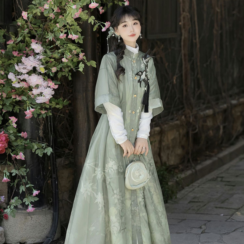 Women-Spring-Long-Fashionable-Hanfu-Dress-with-Swallow-Motifs-3 Women Spring Long Fashionable Hanfu Dress with Swallow Motifs