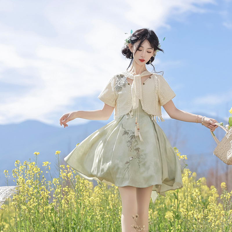 Women-Summer-Hanfu-Casual-Slip-Dress-Cute-Fashionable-Style-4 Women Summer Hanfu Casual Slip Dress Cute Fashionable Style