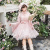 Women-Summer-Pink-Dress-with-Pipa-Sleeves-Chinese-Inspired-Cute-Set-4 Women Summer Pink Dress with Pipa Sleeves Chinese-Inspired Cute Set