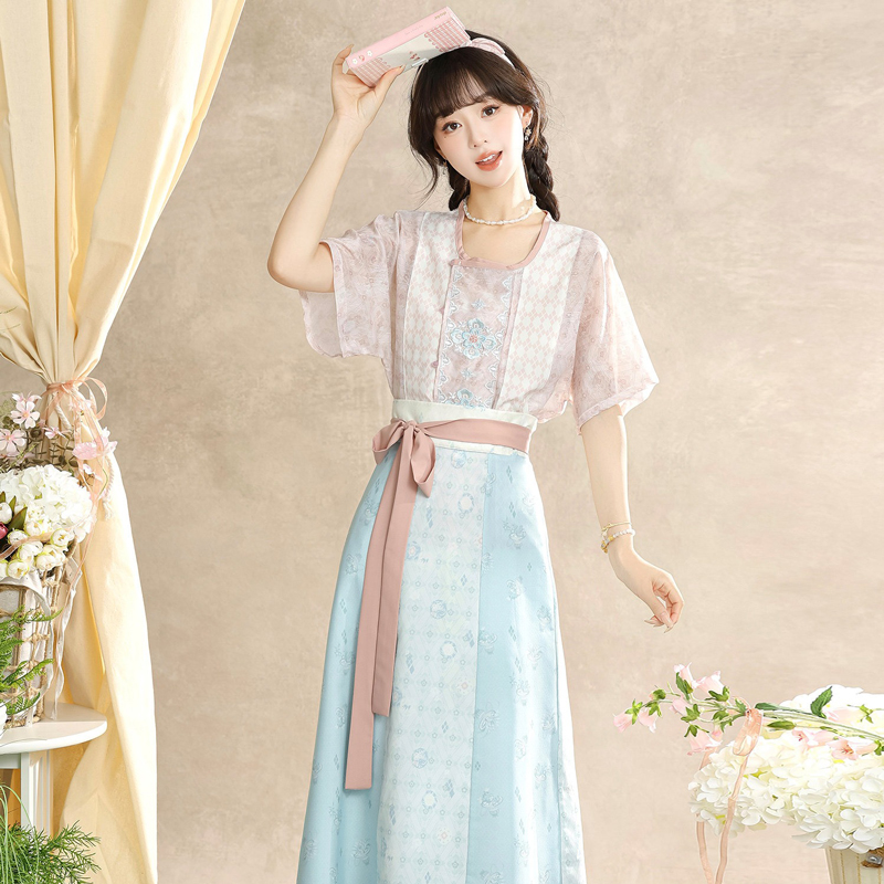 Women-Summer-Song-Dynasty-Style-Hanfu-Casual-Round-Neck-Top-2 Women Summer Song Dynasty-Style Hanfu Casual Round-Neck Top
