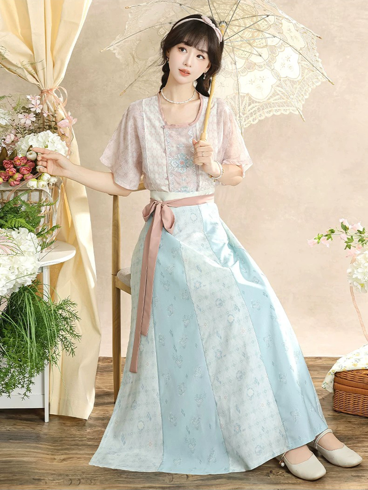 Women Summer Song Dynasty-Style Hanfu Casual Round-Neck Top