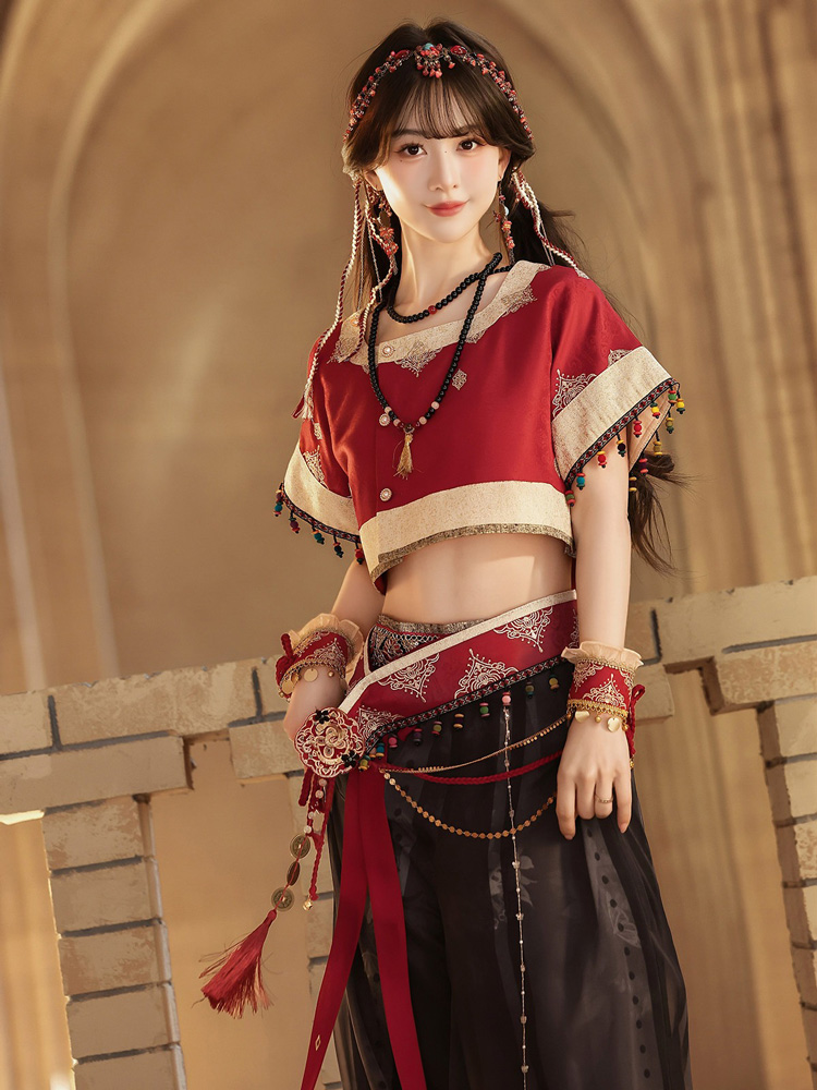 Dunhuang Hanfu for Women Unique Red Set with Han-Style Elements