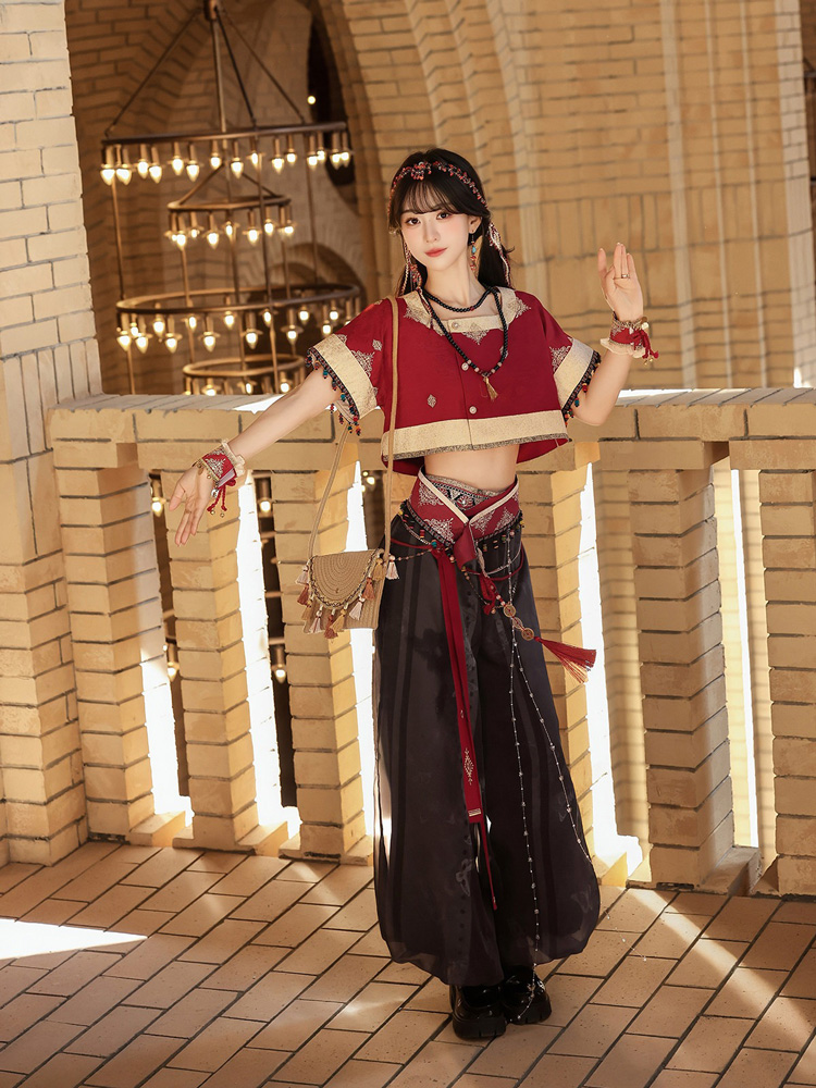 Dunhuang Hanfu for Women Unique Red Set with Han-Style Elements