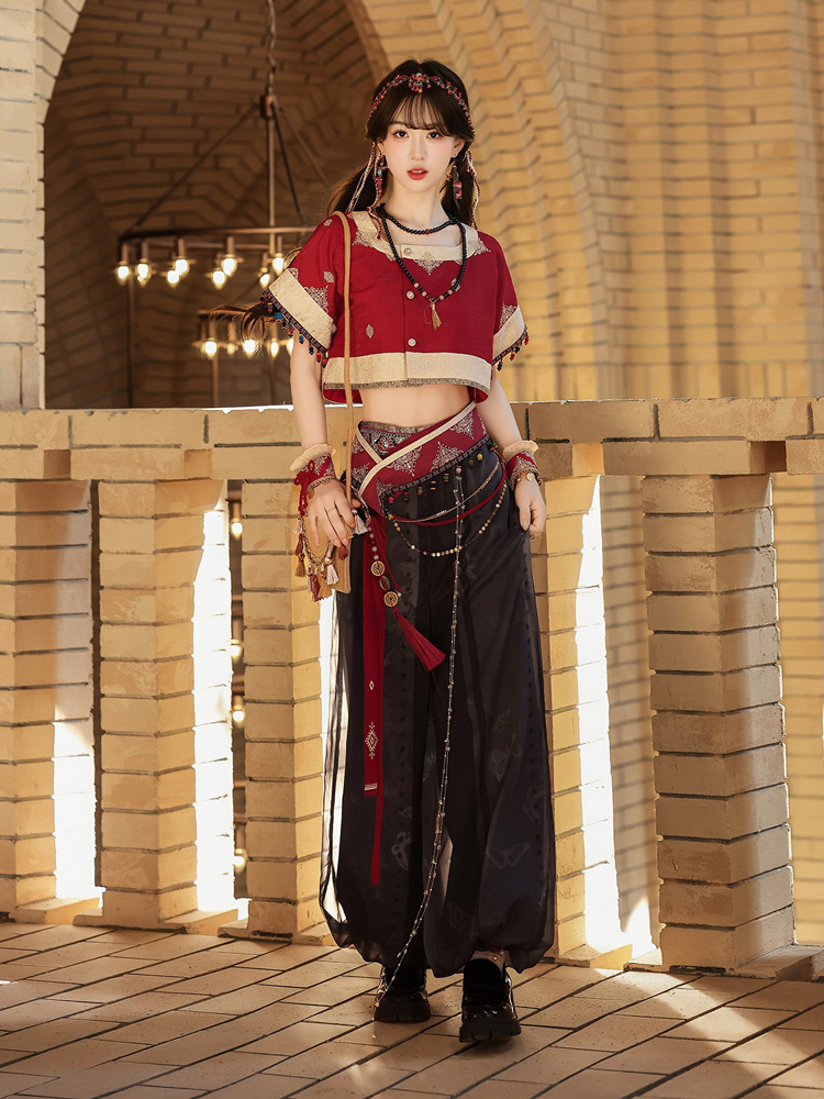 Dunhuang Hanfu for Women Unique Red Set with Han-Style Elements
