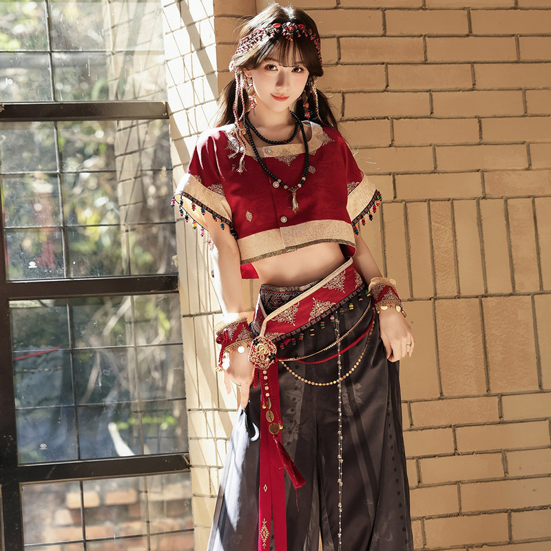 Dunhuang-Hanfu-for-Women-Unique-Red-Set-with-Han-Style-Elements-2 Dunhuang Hanfu for Women Unique Red Set with Han-Style Elements