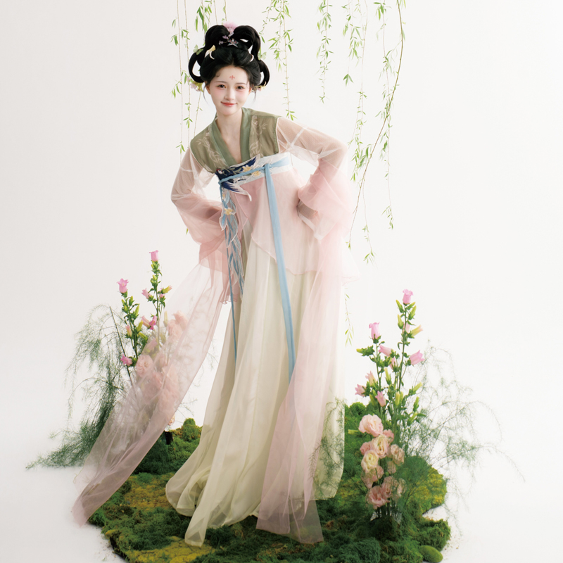 Summer-Women-Hanfu-Qixiong-Shanqun-Cute-Swallow-Dress-2 Summer Women Hanfu Qixiong Shanqun Cute Swallow Dress