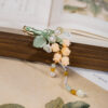 Traditional-Chinese-Style-Hanfu-Headpiece-Lily-of-the-Valley-Tassel-Hair-Clip-Buyao-Side-Clip-Traditional-Costume-Accessory-4 Traditional Chinese-Style Hanfu Headpiece Lily of the Valley Tassel Hair Clip Buyao Side Clip Traditional Costume Accessory