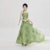 Women-Fashion-Hanfu-New-Chinese-Style-Green-Dress-2 Women Fashion Hanfu New Chinese-Style Green Dress