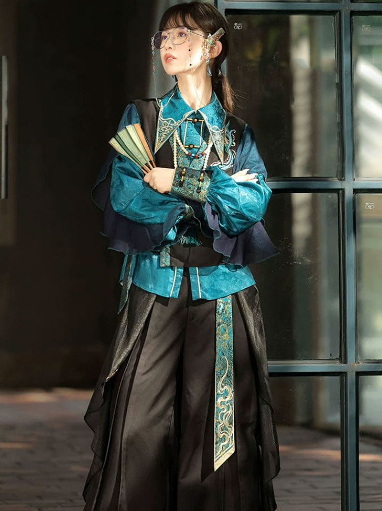 Women Fashionable Hanfu Martial Arts-Style Casual Loose Set