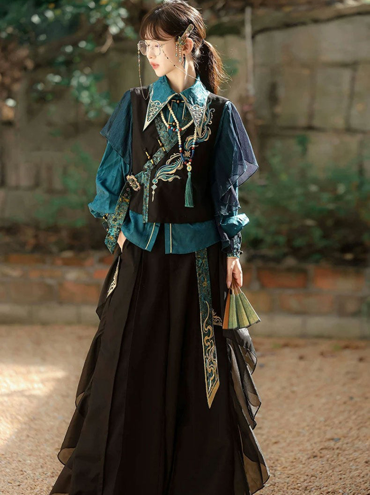 Women Fashionable Hanfu Martial Arts-Style Casual Loose Set
