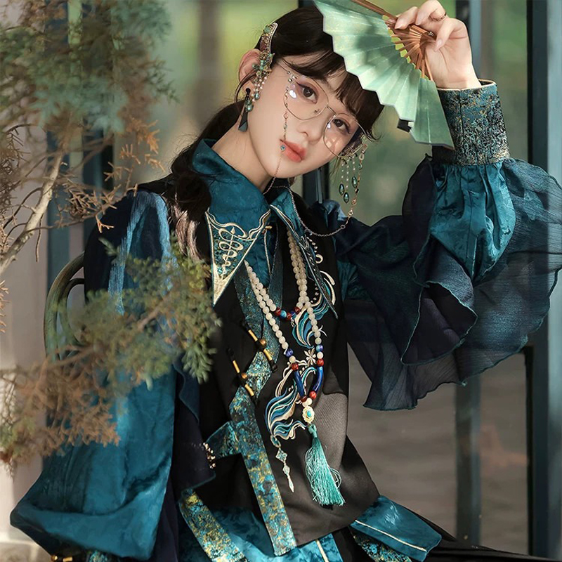 Women-Fashionable-Hanfu-Martial-Arts-Style-Casual-Loose-Set-4 Women Fashionable Hanfu Martial Arts-Style Casual Loose Set