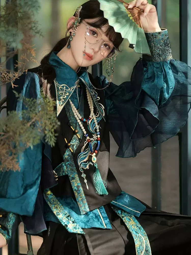 Women Fashionable Hanfu Martial Arts-Style Casual Loose Set