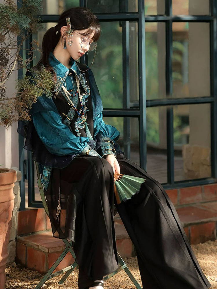 Women Fashionable Hanfu Martial Arts-Style Casual Loose Set