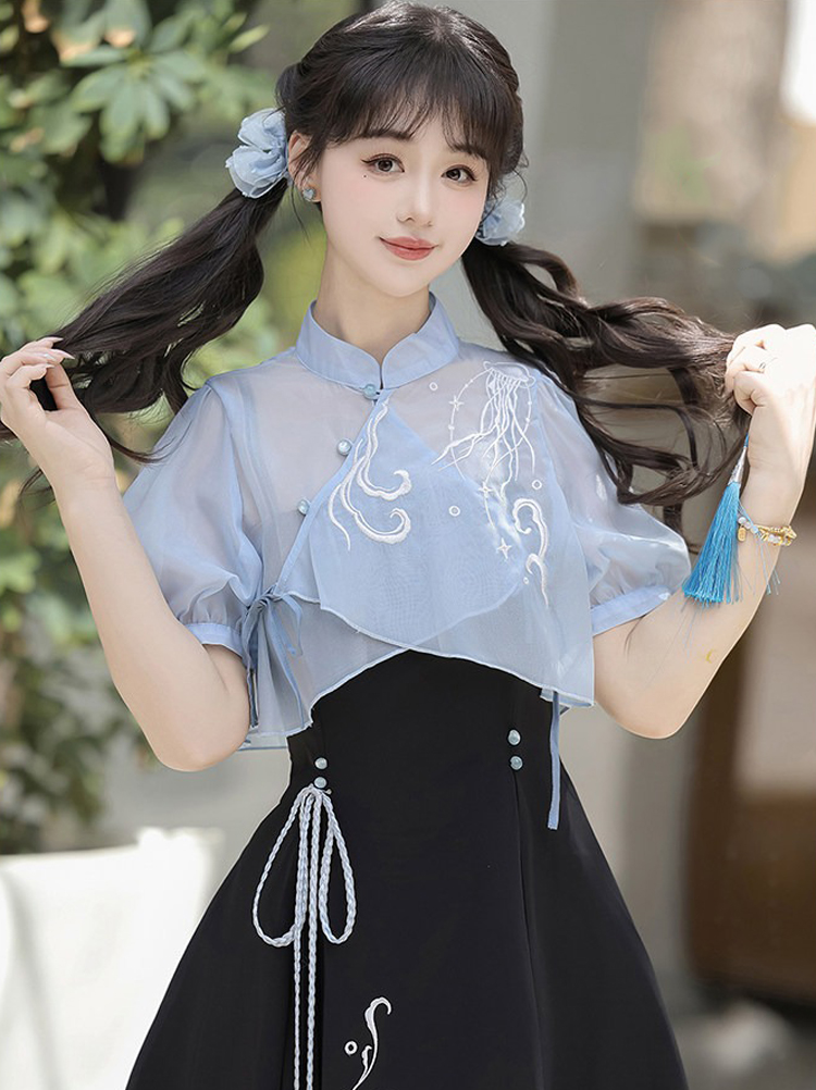Women Fashionable Summer Hanfu Set Jellyfish Dress