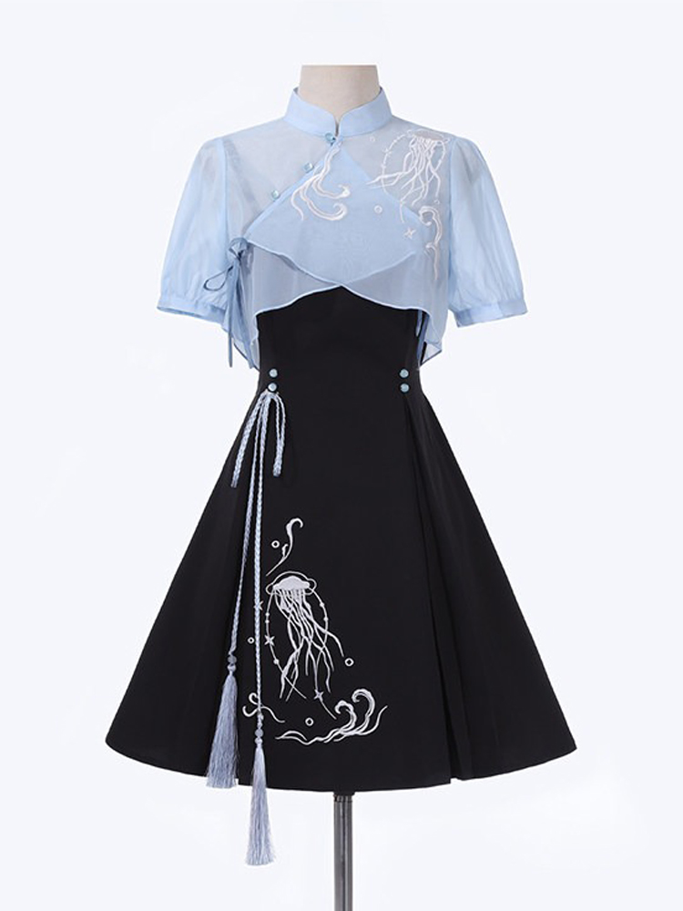 Women Fashionable Summer Hanfu Set Jellyfish Dress