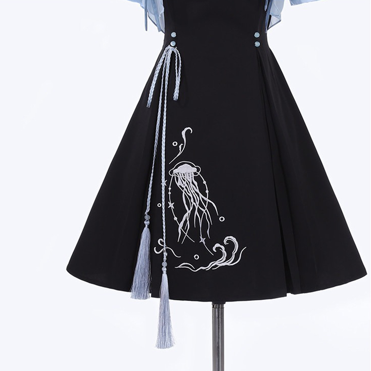 Women Fashionable Summer Hanfu Set Jellyfish Dress