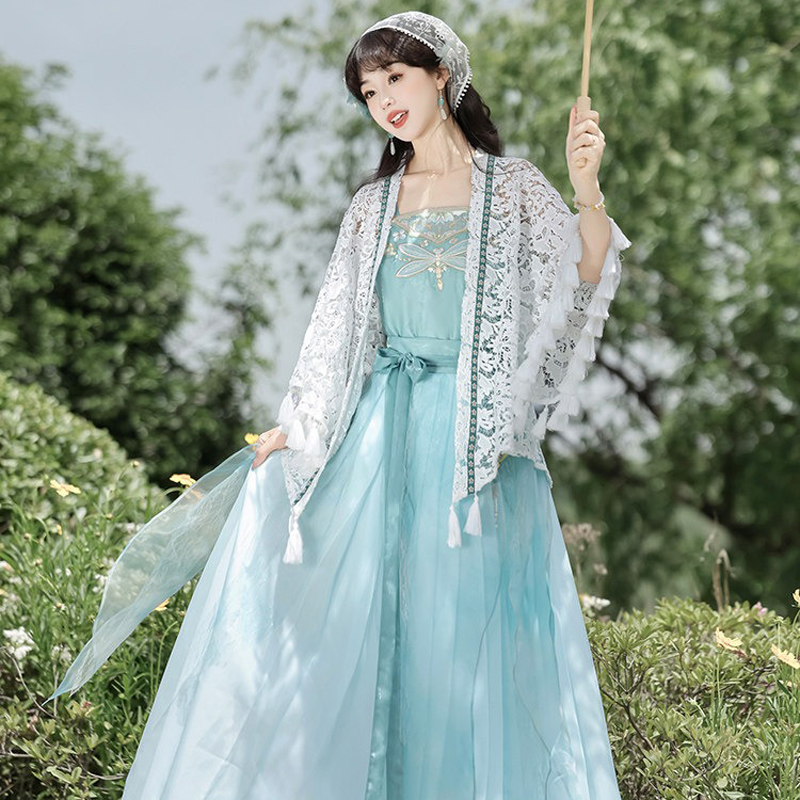 Women-Qiyao-Ruqun-Hanfu-Set-for-Everyday-Summer-Wear-with-Dragonfly-Theme-1 Dragonfly Breeze