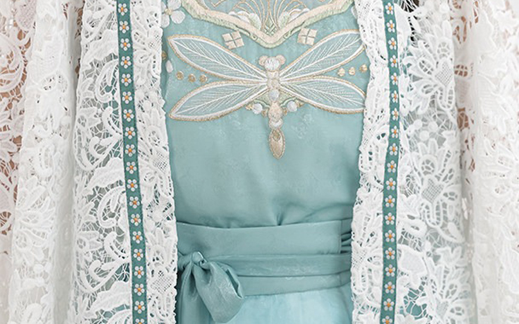 Women Qiyao Ruqun Hanfu Set for Everyday Summer Wear with Dragonfly Theme