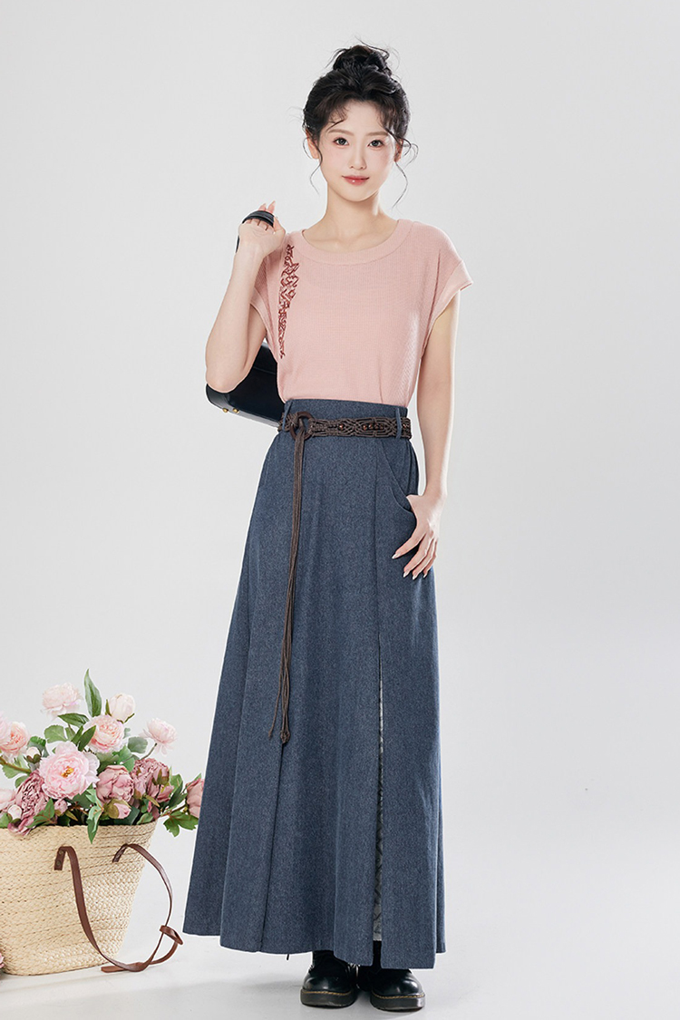 Women Summer Casual Fashion Hanfu Round-Neck Top