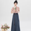 Women-Summer-Casual-Fashion-Hanfu-Round-Neck-Top-2 Women Summer Casual Fashion Hanfu Round-Neck Top