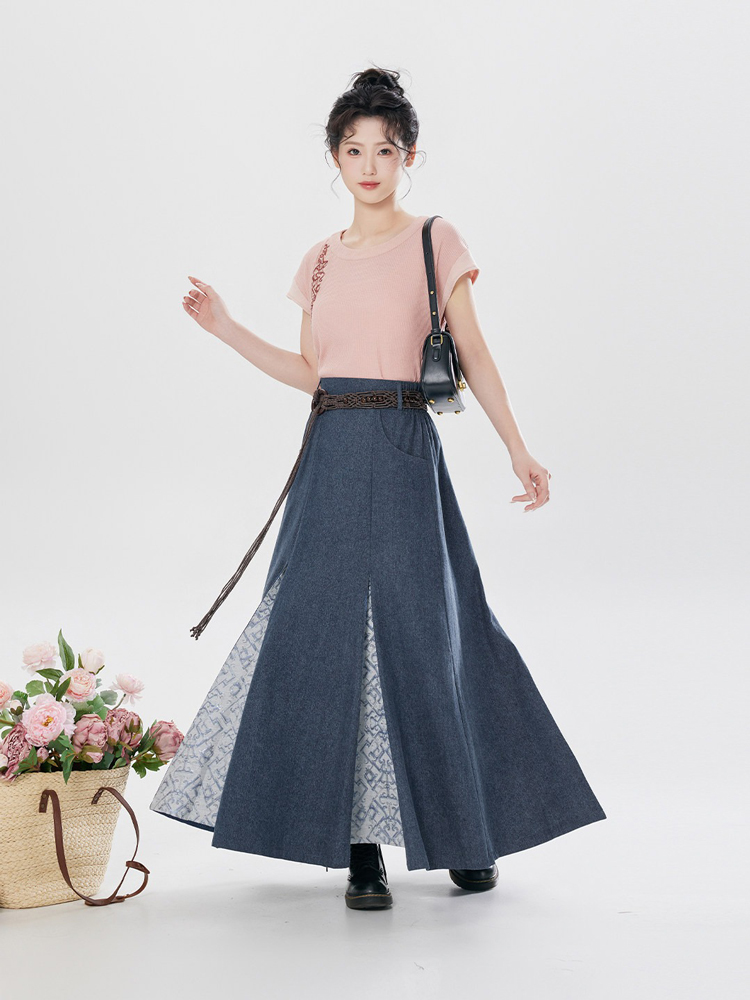 Women Summer Casual Fashion Hanfu Round-Neck Top