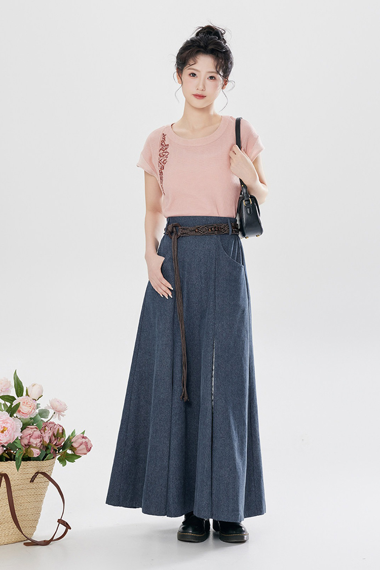 Women Summer Casual Fashion Hanfu Round-Neck Top