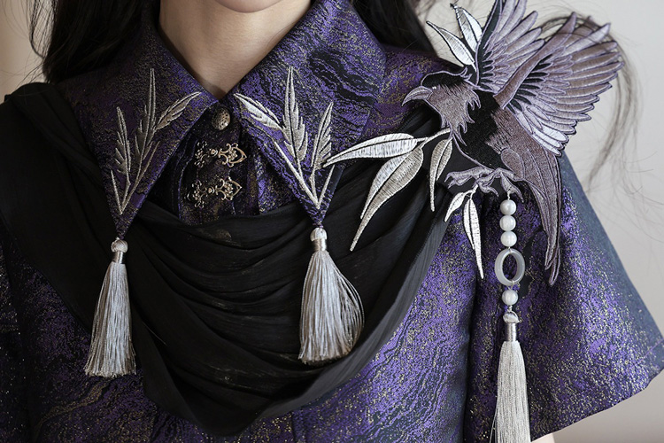 Women Summer Fashion PurpleToned Hanfu Set Edgy-Style Skirt