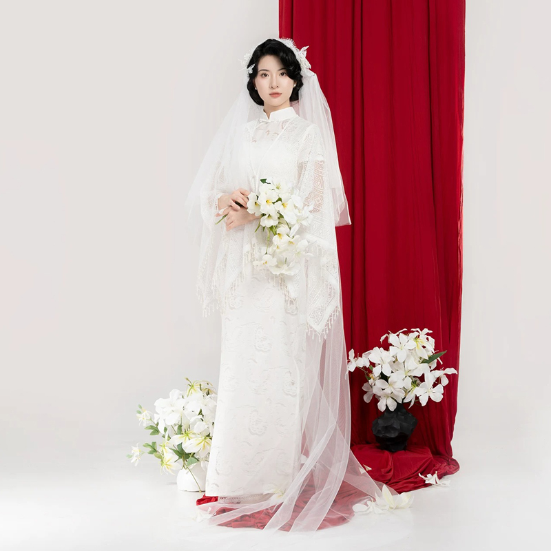 Chinese-Qipao-Set-Traditional-Wedding-Dress-Pure-Cotton-Cheongsam-1 Chinese Qipao Set Traditional Wedding Dress Pure Cotton Cheongsam