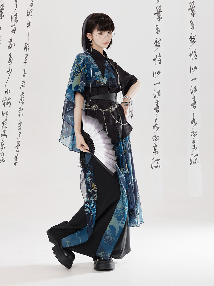 Men Fashion Song Dynasty-Style Hanfu Set Shirt Songku Couple Set