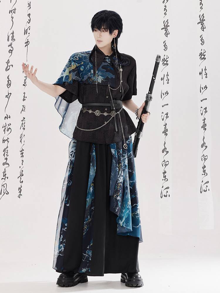 Men Fashion Song Dynasty-Style Hanfu Set Shirt Songku Couple Set