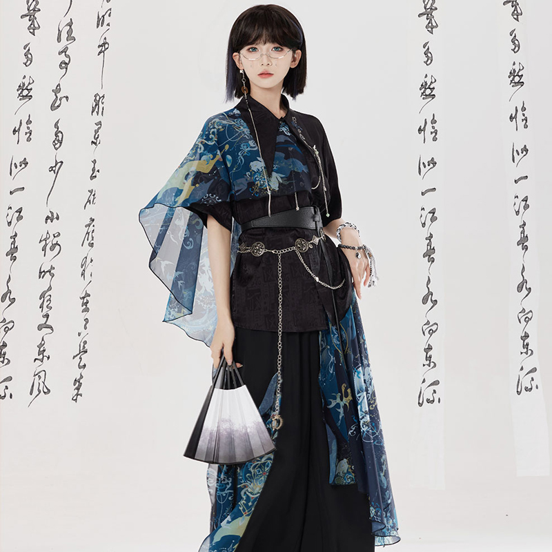 Men-Fashion-Song-Dynasty-Style-Hanfu-Set-Shirt-Songku-Couple-Set-2 Men Fashion Song Dynasty-Style Hanfu Set Shirt Songku Couple Set