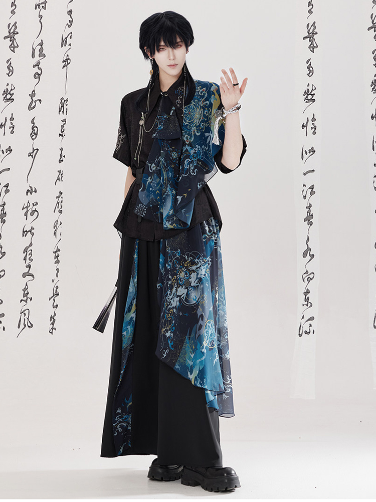 Men Fashion Song Dynasty-Style Hanfu Set Shirt Songku Couple Set