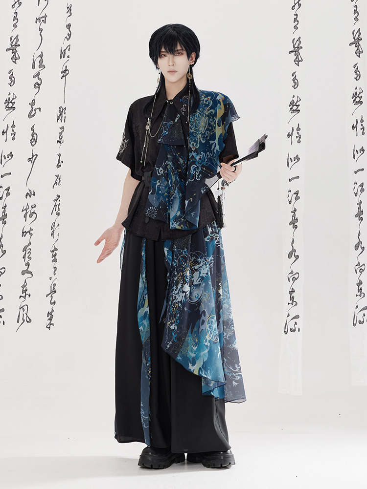 Men Fashion Song Dynasty-Style Hanfu Set Shirt Songku Couple Set