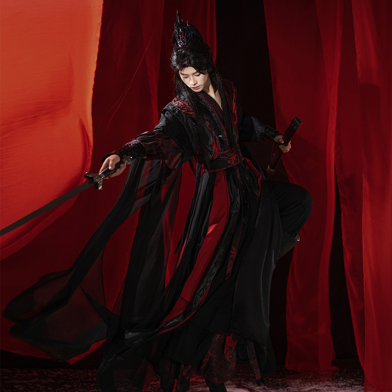 Men Wuxia-Style Costume Set for Martial Arts Drama