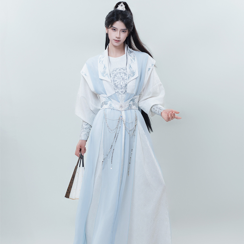 Men-Wuxia-Style-Hanfu-Set-Blue-Xianxia-Cosplay-Costume-1 Men Wuxia-Style Hanfu Set Blue Xianxia Cosplay Costume