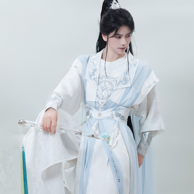 Men-Wuxia-Style-Hanfu-Set-Blue-Xianxia-Cosplay-Costume-3 Men Wuxia-Style Hanfu Set Blue Xianxia Cosplay Costume
