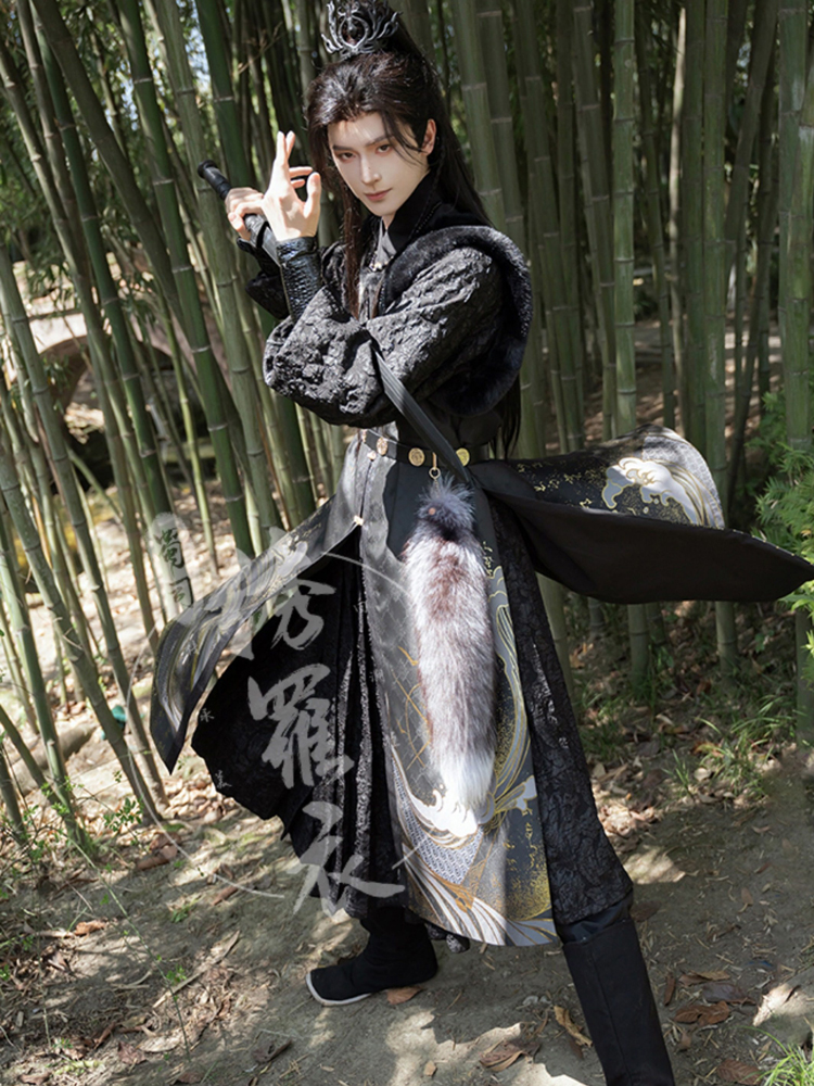 Ming Dynasty Hanfu Set Tieli Round-Collared Robe Wuxia Hero Set