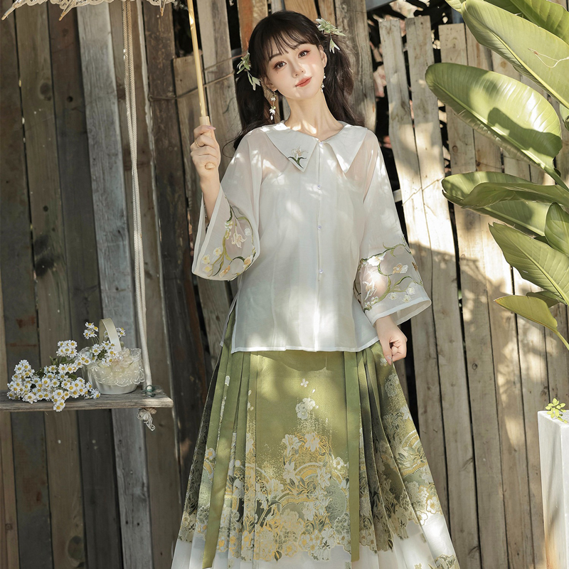 Ming-Dynasty-Women-Hanfu-Set-Summer-Ma-Mian-Qun-Set-2 Ming Dynasty Women Hanfu Set Summer Ma Mian Qun Set