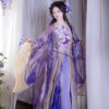 Song Dynasty Style Qiyao Hanfu Dress for Women Ethereal Featuring Purple Butterfly Motifs