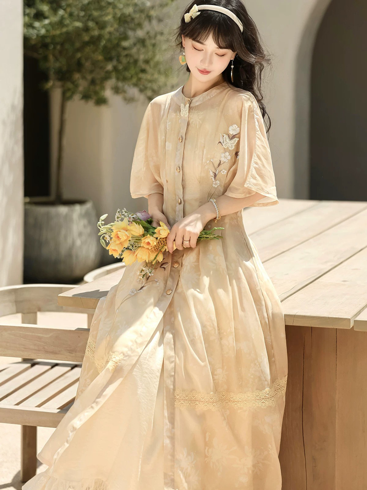 Summer Women Dress Set with Classic Hanfu Elements