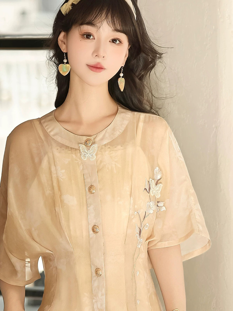 Summer Women Dress Set with Classic Hanfu Elements