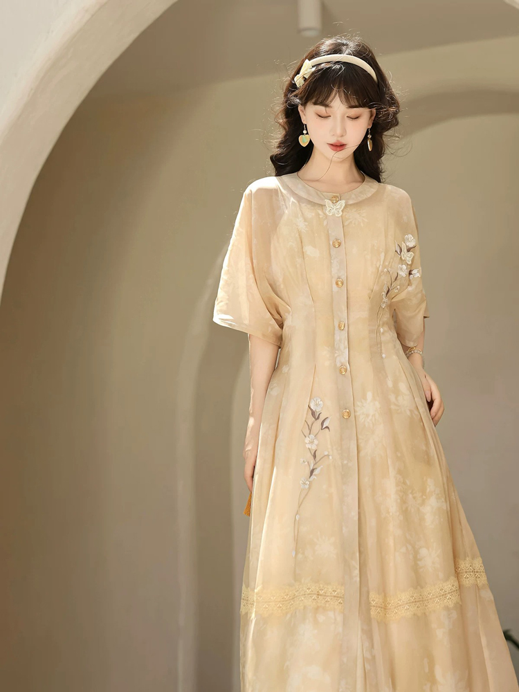 Summer Women Dress Set with Classic Hanfu Elements