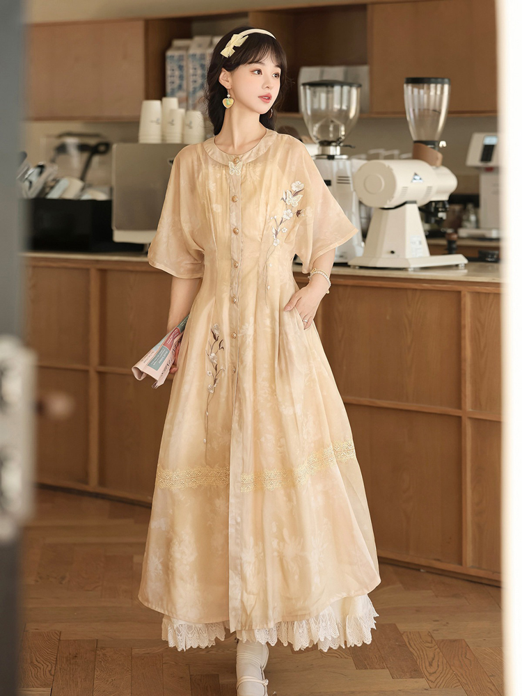 Summer Women Dress Set with Classic Hanfu Elements