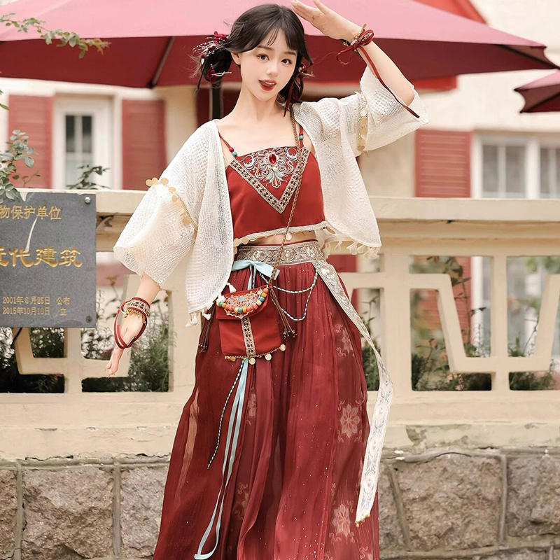 Summer-Women-Dunhuang-Style-Hanfu-Traditional-Tang-Dynasty-Attire-1 Summer Women Dunhuang-Style Hanfu Traditional Tang Dynasty Attire