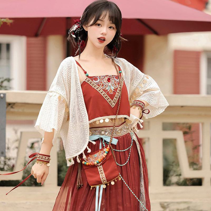 Summer-Women-Dunhuang-Style-Hanfu-Traditional-Tang-Dynasty-Attire-3 Summer Women Dunhuang-Style Hanfu Traditional Tang Dynasty Attire