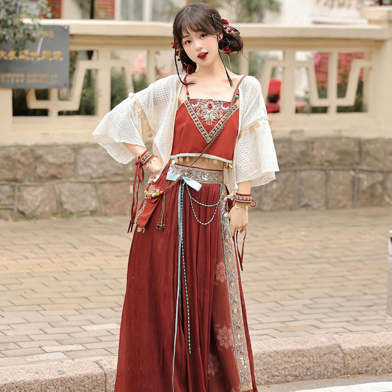 Summer-Women-Dunhuang-Style-Hanfu-Traditional-Tang-Dynasty-Attire-4 Summer Women Dunhuang-Style Hanfu Traditional Tang Dynasty Attire