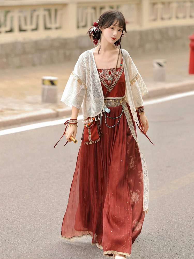 Summer Women Dunhuang-Style Hanfu Traditional Tang Dynasty Attire