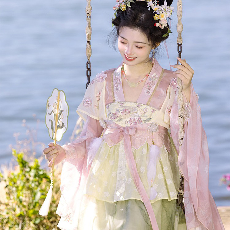 Summer-Women's-Tang-Dynasty-Hanfu-Fashion-Dress-Cute-Style-2 Summer Women's Tang Dynasty Hanfu Fashion Dress-Cute Style