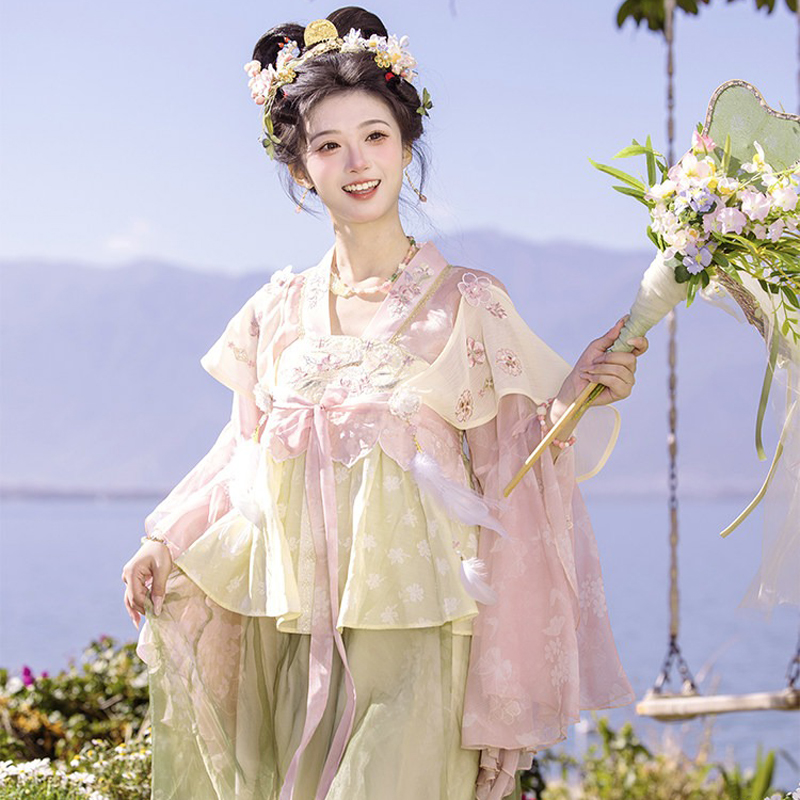 Summer-Women's-Tang-Dynasty-Hanfu-Fashion-Dress-Cute-Style-3 Summer Women's Tang Dynasty Hanfu Fashion Dress-Cute Style
