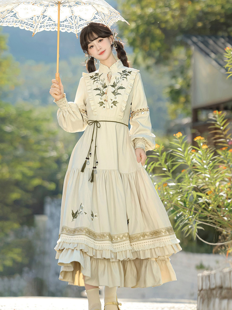 Women Fashionable Dress Set Winter Vest and Hanfu Set
